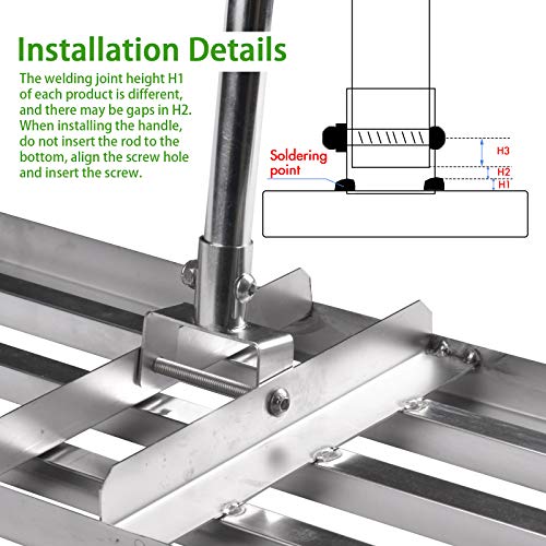 SurmountWay Levelawn Tool | Level Soil or Dirt Ground Surfaces Easily Stainless Steel Lawn Level Tool with Handle for Garden Backyard Golf/Lawn（7FT,30 x 10IN）