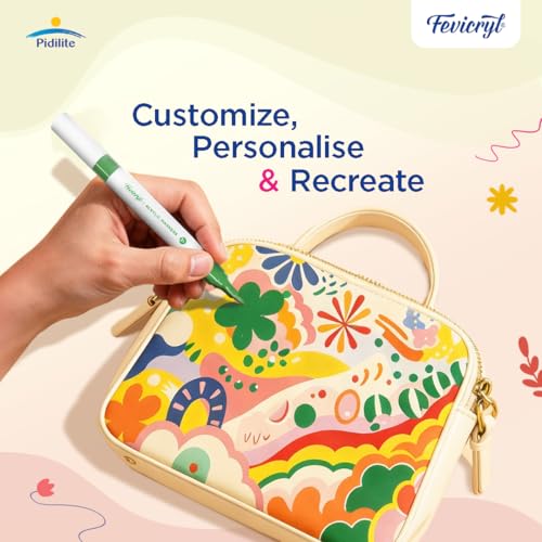 Image of Fevicryl Multi-Surface Dual Tip Markers - 24 Vibrant Colors | Works on Wood, Metal, Plastic, Glass, Ceramic, Fabric & More | Quick-Dry, Fade-Resistant, Ideal for DIY & Professional Art