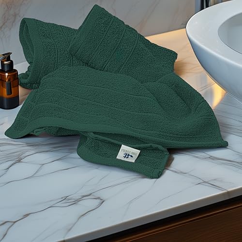 Image of Tens Towels Pack of 6 Hand Towels, 100% Cotton, Lighter Weight, Quick to Dry, 16 x 28 Inches, Super Soft & Absorbent, Perfect for Bathroom & Kitchen (Hunter Green)