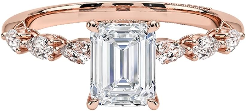 1-5 Ct IGI Certified Lab Grown Diamond Ring 10K 14K 18K Solid Gold Solitaire Lab Grown Diamond Engagement Ring Christmas Gift For Women (1-5 Carat, Color:E-F, Clarity:VVS2)