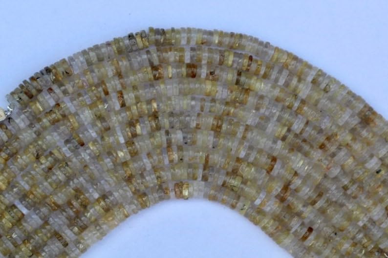 Quartz rutile naturel doré perles Heishi 6mm pour création de bijoux DIY