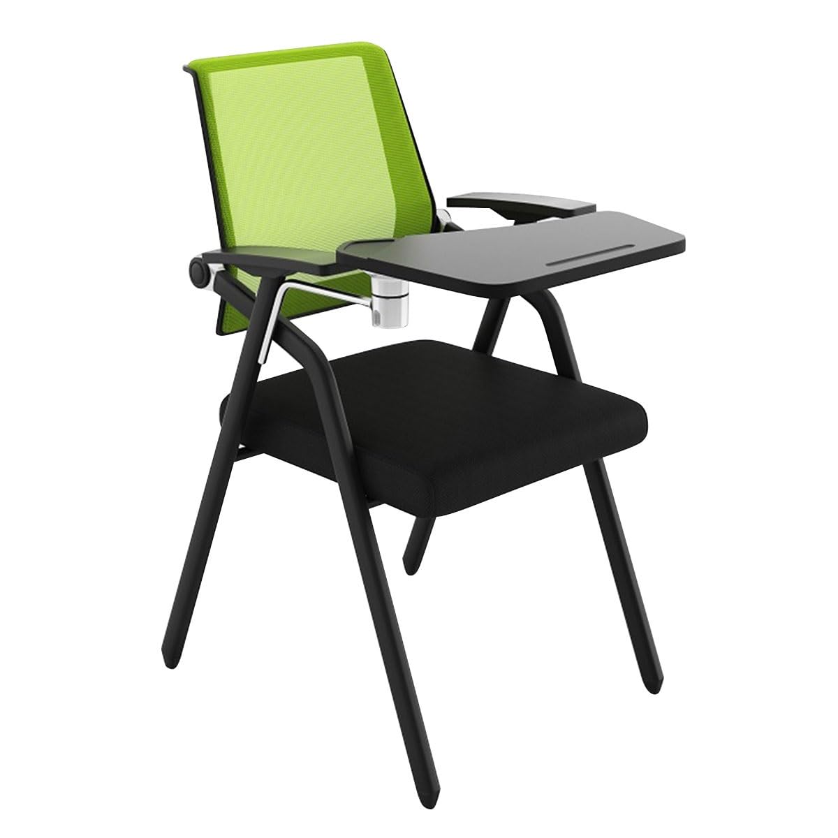 Sedia da ufficio pieghevole portatile con tavoletta da scrittura, sedia da allenamento blu con scrivania attaccata, ideale per riunioni, laboratori, conferenze, design confortevole e salvaspazio
