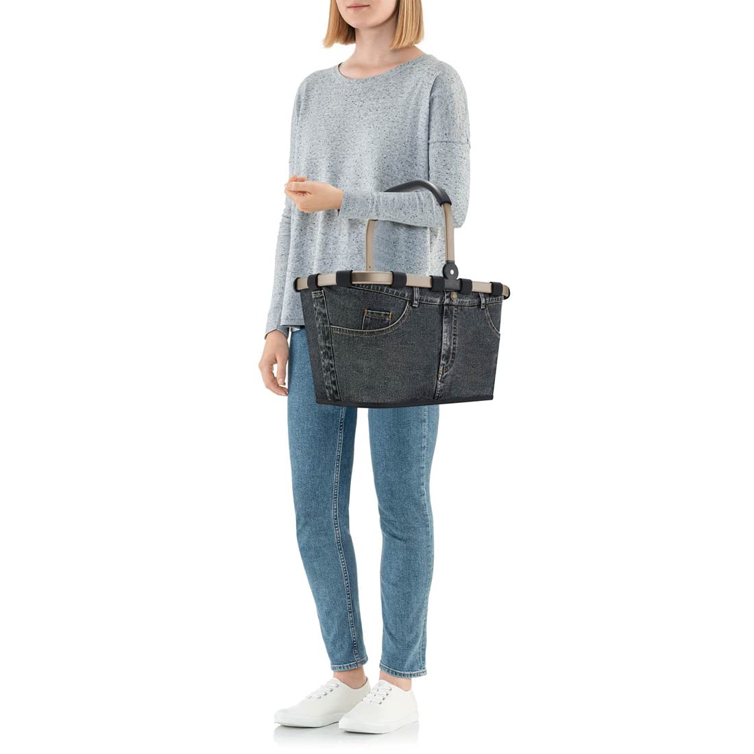 reisenthel Angebot Einkaufskorb carrybag Plus passendes Cover Sichtschutz Abdeckung (frame jeans dark grey)