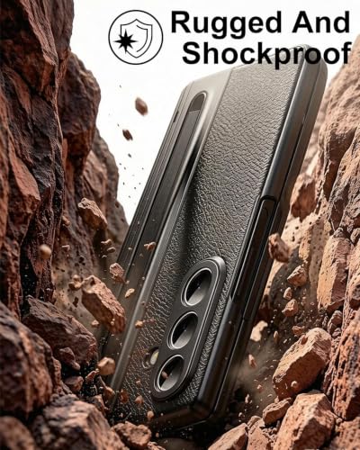 Image of Hybird Shockproof Mobile Back Case Cover for Samsung Galaxy Z Fold 8 Ultra 5G Case | Leather S Pen Case |Hinge Protection |Tempered Glass | Slim Back Cover Z Fold8 Ultra Cover