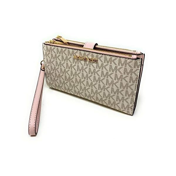 Michael Kors Jet Set Travel Double Zip Wristlet (vanilla softpink)
