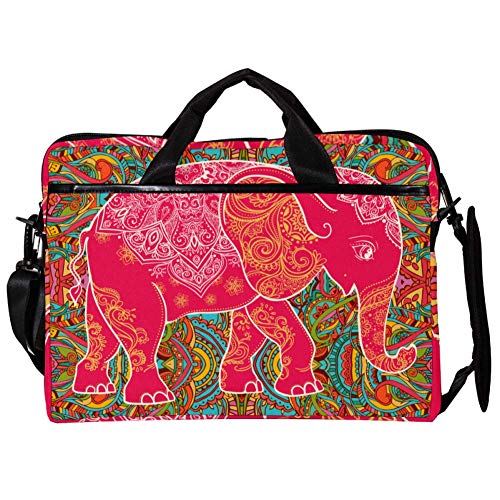 Sac à bandoulière pour ordinateur 13-14 pouces motif éléphant rose