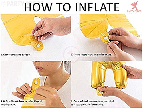 Image of Party Propz Foil Ballons for Birthday Decorations Items - Set of 7 Pcs, Birthday Balloons for Decoration | Printed Foil Balloons with Golden Confetti Balloons | Happy Birthday Decoration for Girls