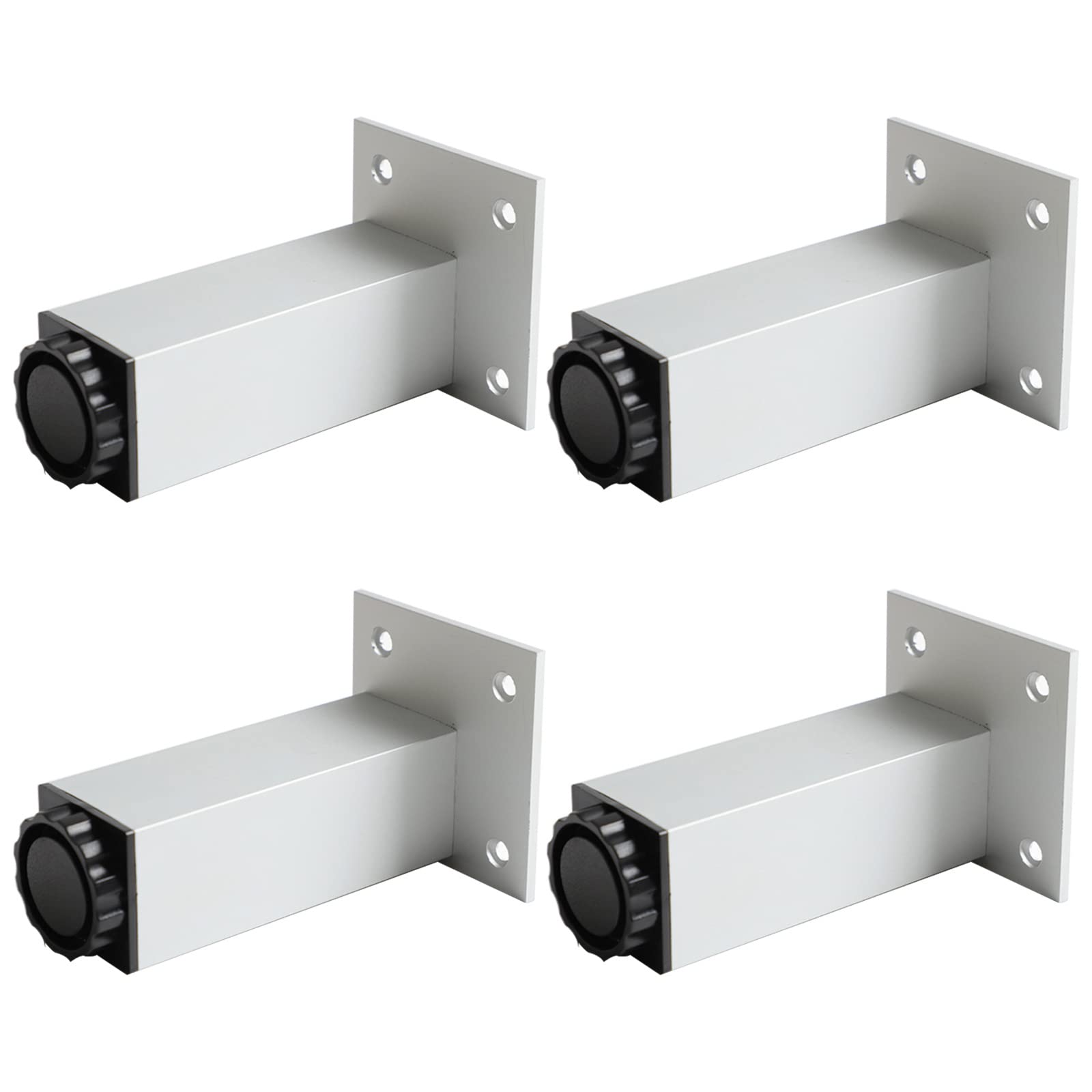 OIFAODAO Stainless steel access door， Aluminum alloy,thickened square,sofa support feet,height adjustable 0-18mm,for bathroom/table and chair(Silver,10cm(3.9in))