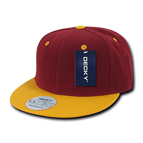 DECKY 2Tone Flat Bill Snapback, Cardinal/Gold