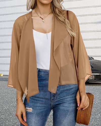 Womens Summer Tops Short Shrugs Kimono Cardigans Casual Chiffon Bolero Jackets4