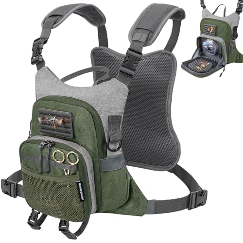 QulayQualy Fly Fishing Pack - Chest Pack with Work Station Lightweight Tackle Fishing Bag with Quick-Release