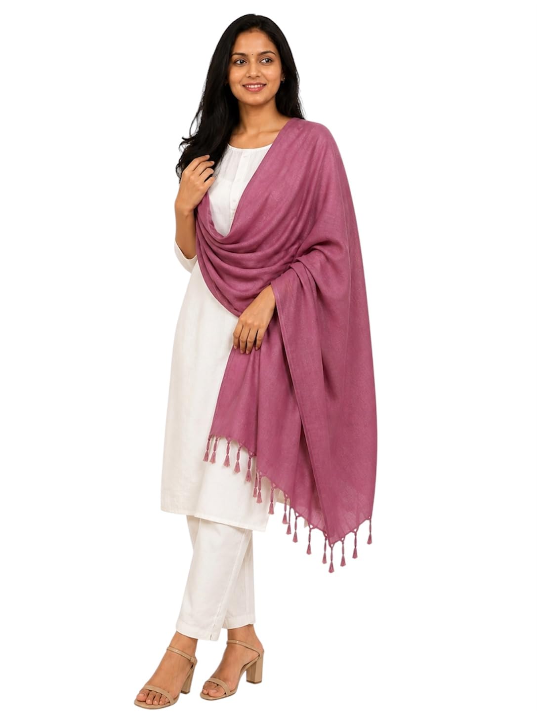 Plain Cotton Regular Long Stole & Shawl Lightweight Fabric for Women and Girls-image-16