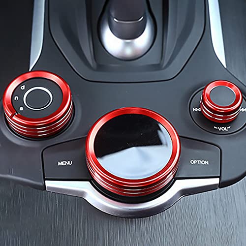 Image of 3PCS Car Multimedia Knob Cover Sticker Decal Interior Trim fit for Alfa Romeo Giulia 952 Stelvio 949 2016 2017 2018 2019 Interior Accessories