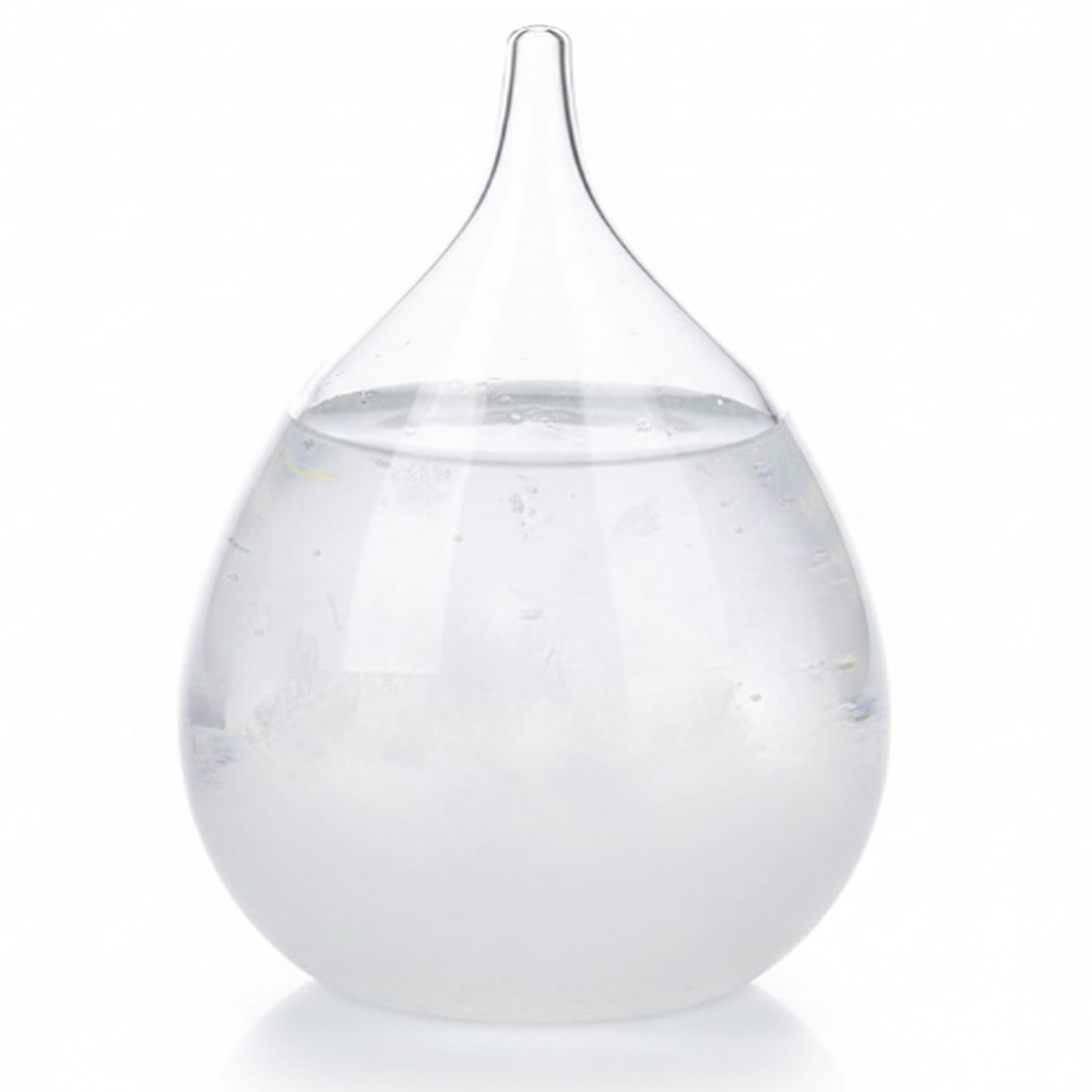 Storm Glass Weather Predictor Weather Predicting Storm Glass Droplet-Shaped Predictor with Wood Base for Home Office Desktop Decor 3.2x4.3 inch
