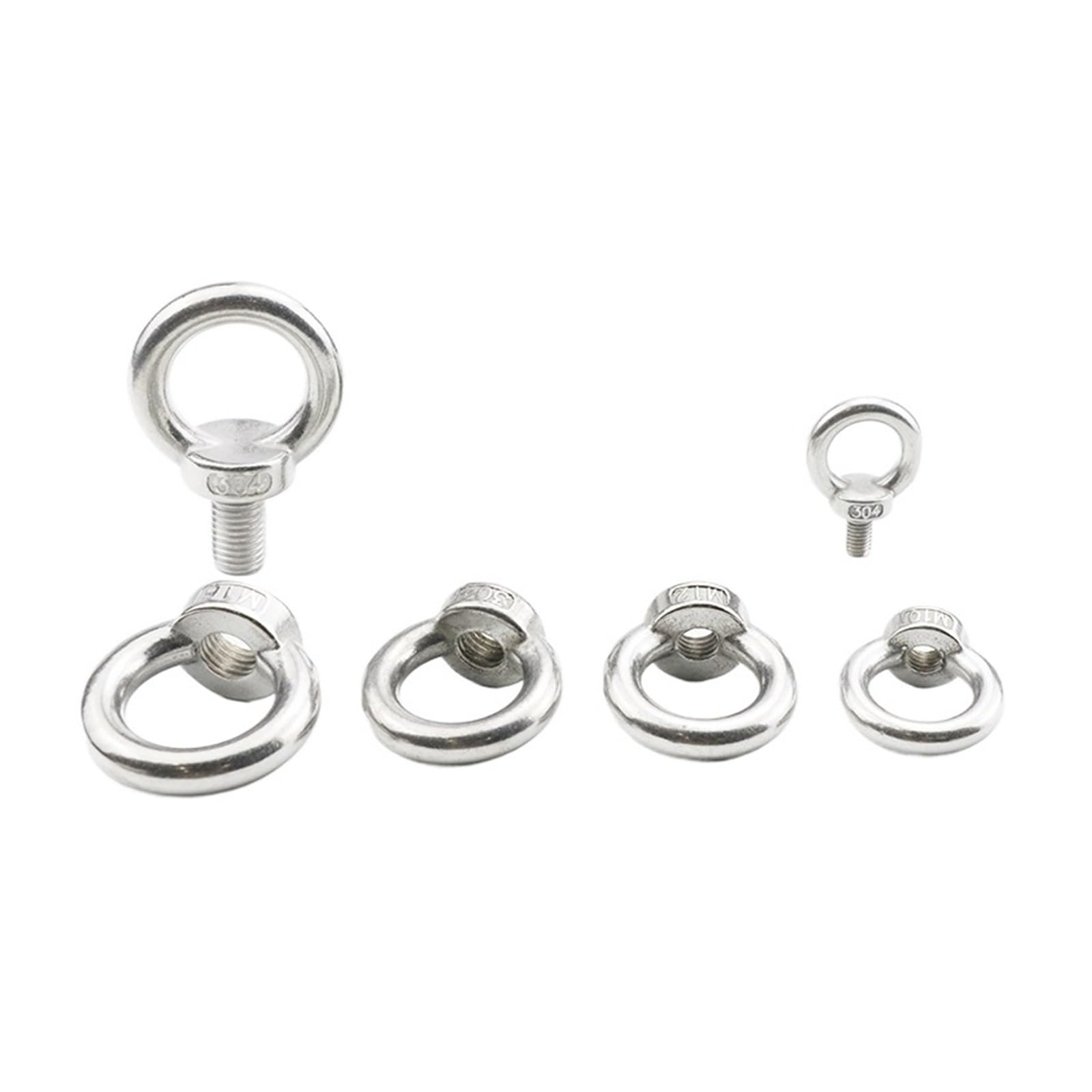 Tuercas de ojo de elevación de acero inoxidable 304/pernos de anillo de tornillos de ojo M3 M4 M5 M6 M8 M10 M12 M14 M16 M18 M20 M24 M27 M30 (Color : Ring Screw, Size : M27)
