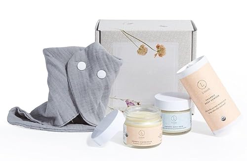 Lizush New Baby Gift Set - 4-Piece New Born Baby Essentials with Gentle Skincare Products and Dribble Baby Bib