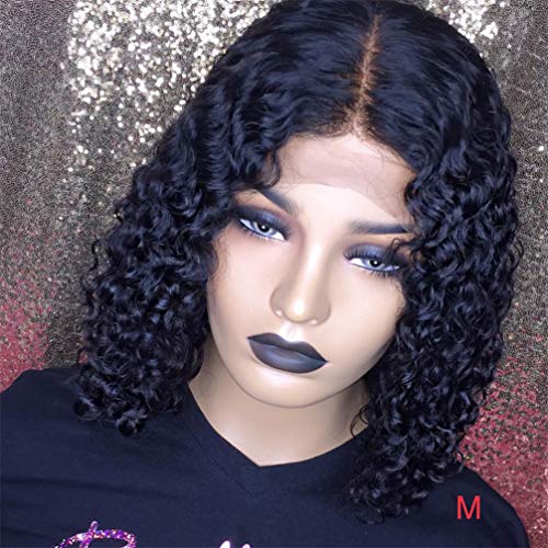 Perruque Cheveux Humains 13X4 Dentelle Frontale Premium Bob Court Bouclé Délié Naturel