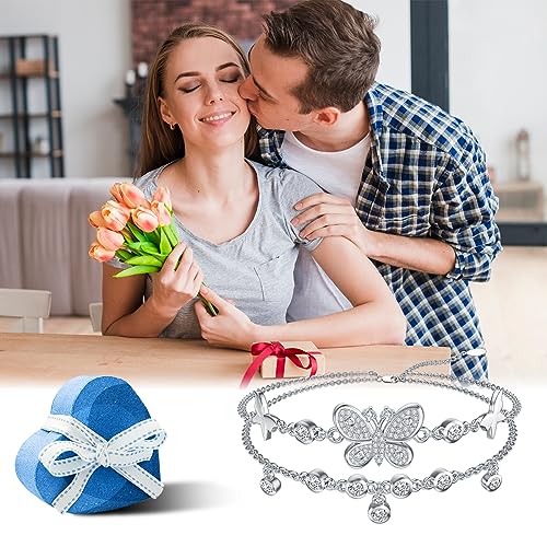 Image of VONALA Evil Eye Anklet 925 Sterling Silver Irish Celtic Knot /Witches Knot /Claddagh /Infinity Heart /Butterfly /Pineapple Chain Hotwife Anklet Foot Ankle Jewerly Gift for Women Mother Wife Sisters
