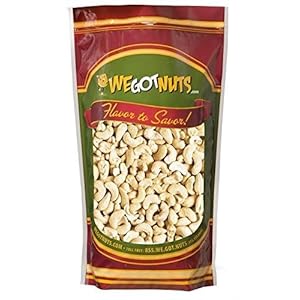 Raw Whole Unsalted Cashews – 5 lbs.- Premium Quality Kosher Raw Cashews By We Got Nuts – Oil-Free Natural, Healthy & Diet-Friendly Snack – Gourmet Savory Flavor – Air-Tight Resealable Bag Package