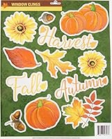 Algopix Similar Product 10 - Autumn Fall Themed Window Cling Set 
