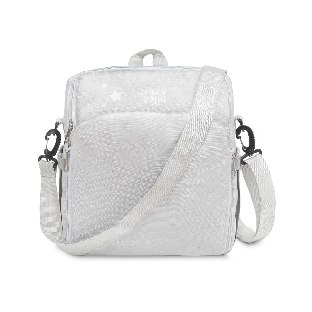 Interbaby - Chaise haute d'appoint portable pour bébé - Siège bébé - Convertible en sac à dos ou en sac - Pliable, léger et avec poignée réglable pour le transport - Étoiles grises