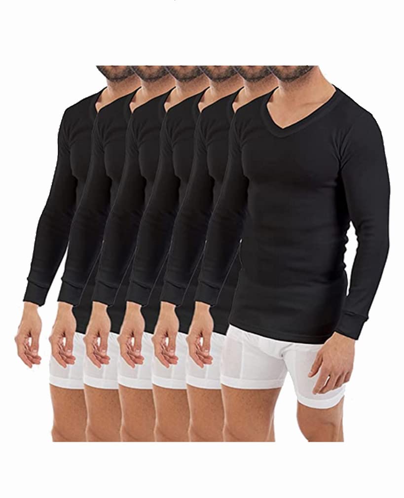 Multipack de Camisetas Interior Termal de Hombre L101VN, Manga Larga y Cuello de Pico