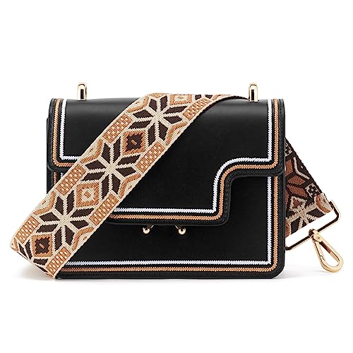Image of Wide Shoulder Strap Adjustable Replacement Belt Guitar Style Crossbody Bag Handbag Strap Multicolor Canvas Straps(Wide:2in)(Color65)