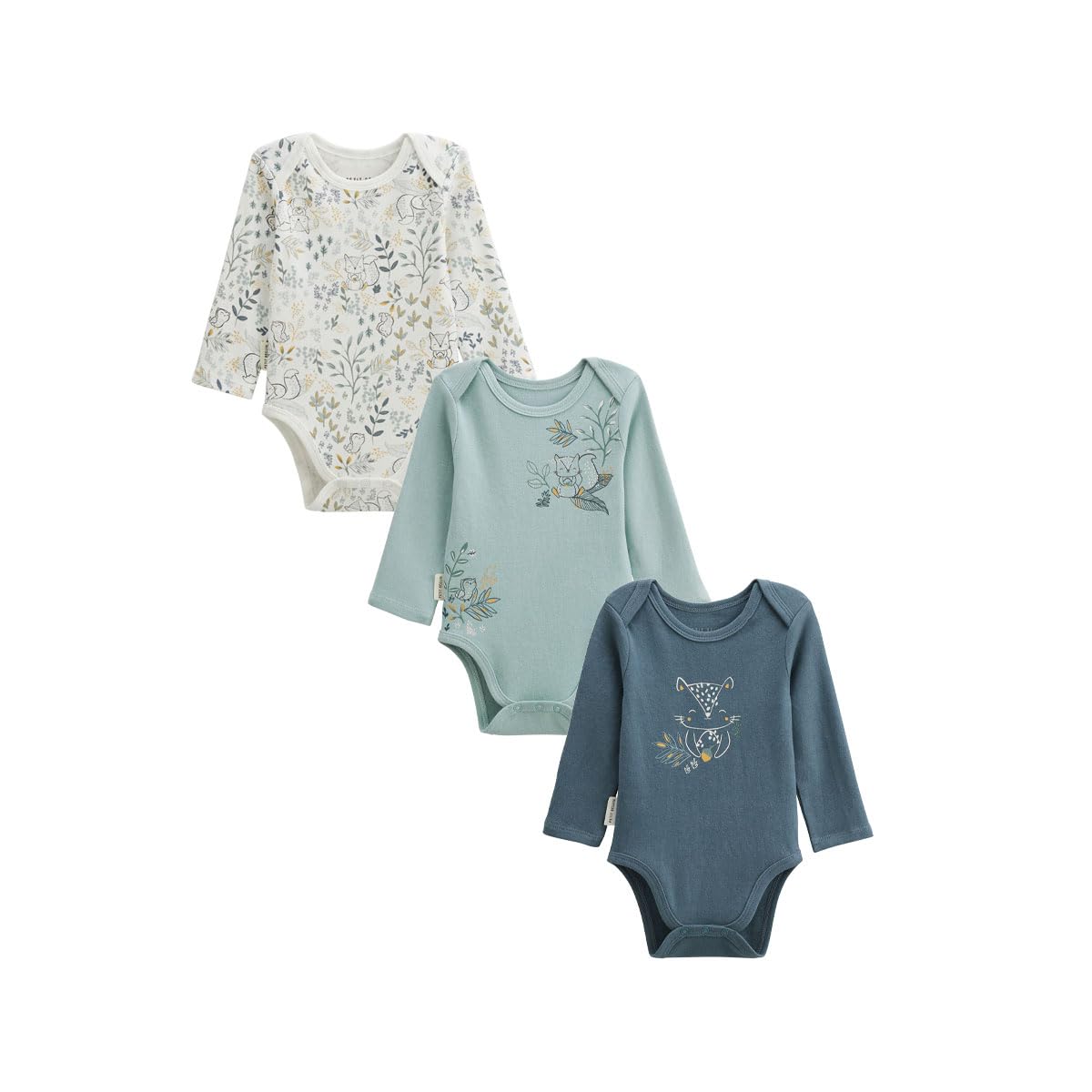 Petit Béguin - Lot de 3 Bodies bébé Manches Longues Cacahuète