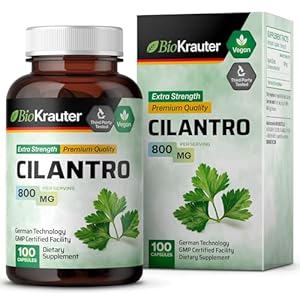 BIO KRAUTER Cilantro Supplement – Cilantro Capsules – Rich Source of Antioxidants – Natural Cleansing & Detox – Cilantro Powder 100 Vegan Caps