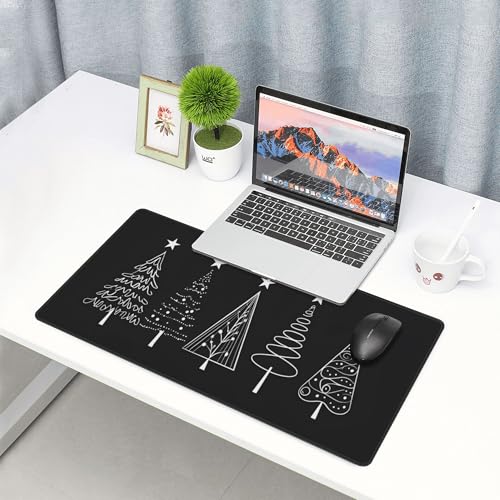 Image of Christmas Tree Star Extended Gaming Mouse Pad, with Stitched Edges Large Mouse Pad Desk Protector, Rubber Base Mousepad Keyboard Mouses Mat for Work Game Office Home- 32 inch X 12 inch Inch,E684