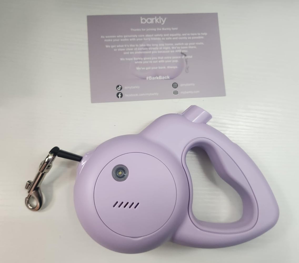 The Barkly Leash with a Built-In Personal Safety Alarm in Lilac