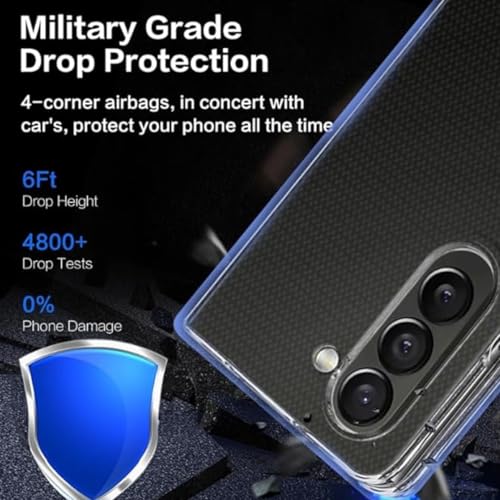 Image of TechTrendz Polycarbonate Premium Thin Transparent Hard PC with Non-Slip Grip Protective Case Cover for Samsung Galaxy Z Fold 5 / Z Fold5 5G (2022) - Clear