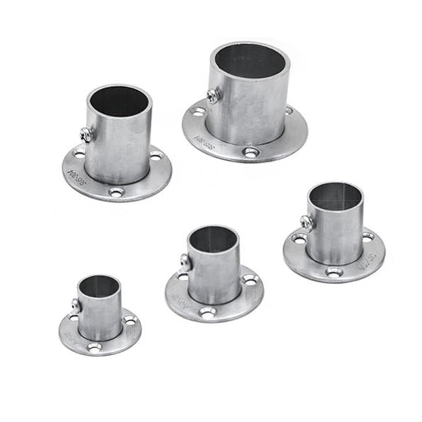ALMLNLL Closet brackets Stainless Steel Flange Socket Wall Mount Pipe Bracket 16 32mm Rod Holder(19mm)