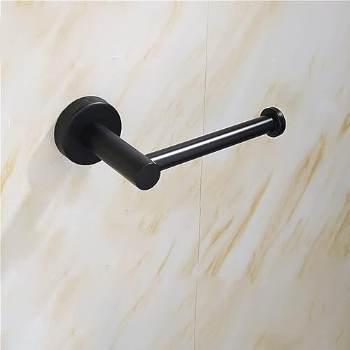 Portarrollos de papel higiénico negro mate, autoadhesivo, soporte para papel higiénico SUS 304 de acero inoxidable, sin taladro, a prueba de óxido