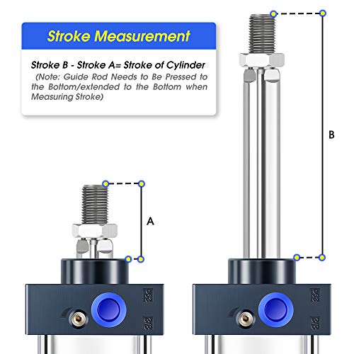 Tailonz Pneumatic Air Cylinder Sc 63 X 200 Bore: 2 1/2 Inch, Stroke: 8 Inch, Screwed Piston Rod Dual Action #TOP3