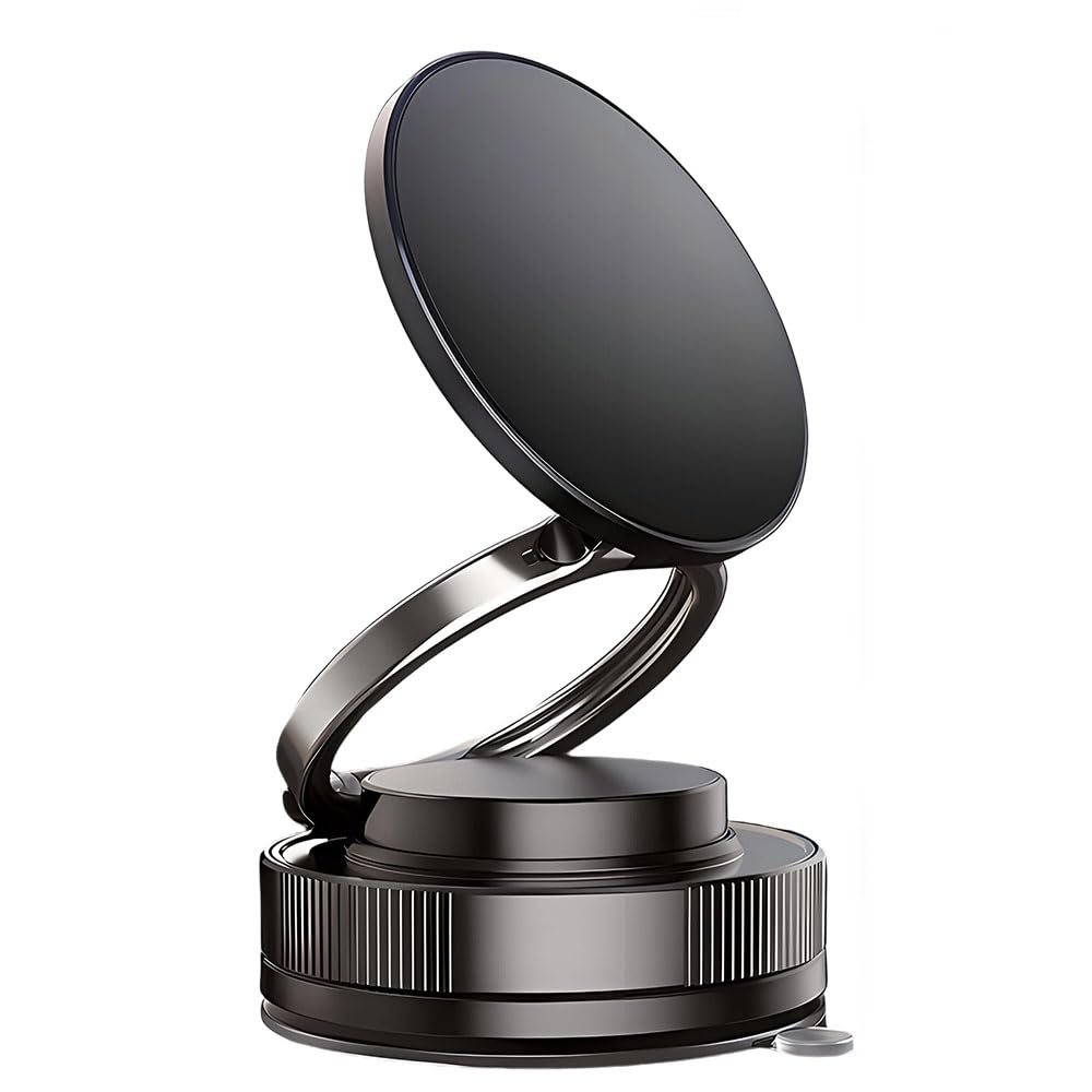Vacuum Magnetic Phone Holder for Car 360 Rotatable Suction Phone Mount Foldable Adjustable Magnetic Car Phone Holder for