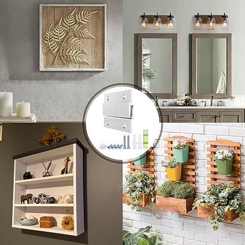 French Cleat Picture Hanger, Aluminum Z Hanger Interlocking Wall Mounting Bracket Hardware Kit Z Clips for Hanging Wall Painting, Mirrors, Panels, Artwork, Cabinet, Whiteboard (2inch-6Pairs) - Thumbnail 7