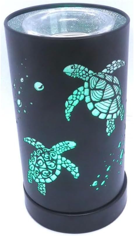 The Gel Candle Company Color Changing Sea Turtle Aroma Lamp for Fragrance Oils Gel Melts and Wax Burner Diffuser Warmer New Black Color Matte Finish