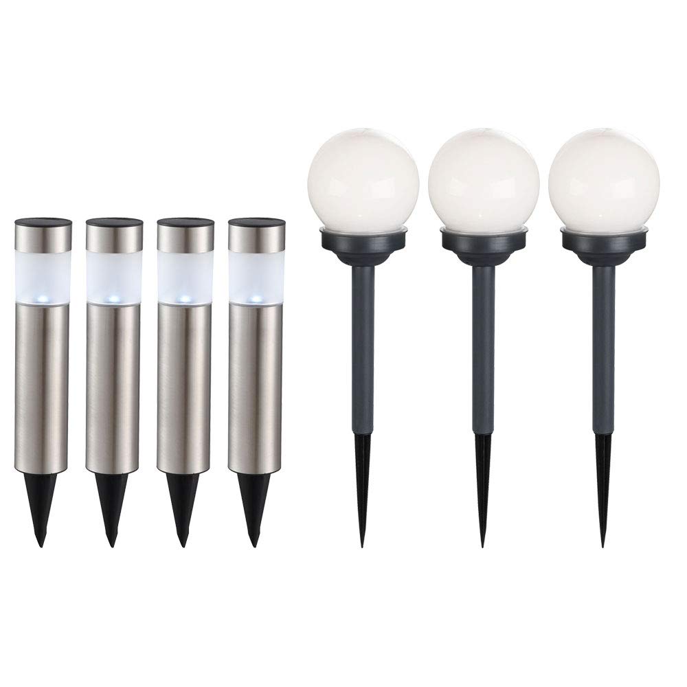 Bmf-versand LED Solarleuchte Solarleuchte Garten Erdspieß 4er Set Solarlampe Aussen Wegelampe Solar 4 Stueck Led Fest Integriert Tageslichtweiss Wegeleuchten Wegelampen Solarleuchten S00be0ud