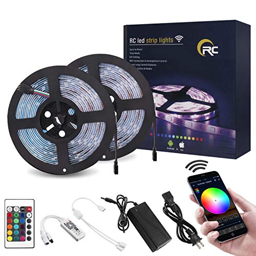 RC WiFi LED Strip Lights 32.8ft RGB LED Strip Light 5050 LED Light