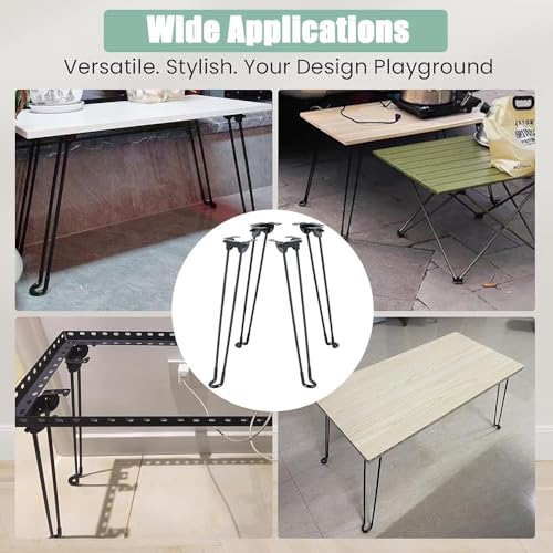 Patas metálicas plegables de 32cm para proyectos DIY en sillas, mesas de centro y bancos 7