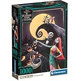 Clementoni - Puzzle Adulto 1000 Piezas Walt Disney Nightmare Before Xmas Compact Box, Walt Disney, 37060