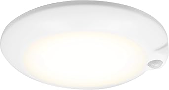 Motion Sensor Ceiling Light, 120V CRI80 10W 3000K Warm White Light, 6 inch LED Flush Mount Round Lighting Fixture for Garage Walk-in Closet Attic Pantry Stairs Closet Rooms Basements Hallway