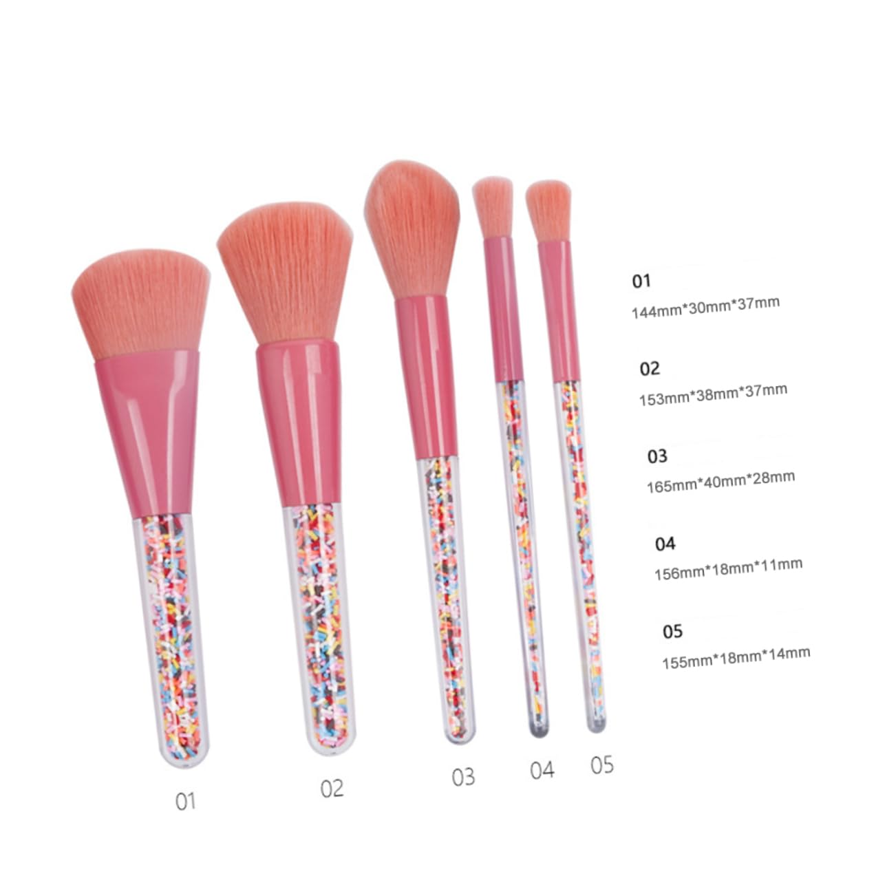 FRCOLOR 15piezas Pinceles De Maquillaje Mango De Granulado Set De Cosméticos Para Cuidado De Belleza Femenina