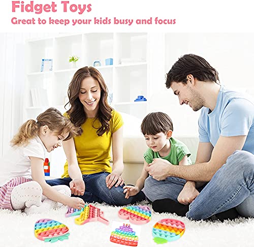 Hnsmart Pretty Cute Birthday Cake Push Pop Bubble Fidget Toy, It Is Fidget Silicone Pop Bubble Sensory Stress Relief Toy, Anxiety And Stress Relief For Autism For Kids Girls Adults. (Birthday Cake) #TOP1