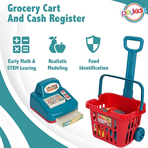 Toy Shopping Cart Play Set, Plastic Food Toys, Interactive Play Set, Learning Resources & Pretend Play Fun, Ages 3+ #TOP1