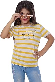 BEBO Girls Girls Printed Text Sleeve T-Shirt 10 Years Yellow