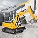 Kodbiby RC Excavator, 1:14 Scales 15CH RC Excavator for Teens, 2.4GHz RC Construction Vehicles with Bulldozering, Engineering Digger Vehicles with Lights&Music 360°Rotation One-Touch Function for 14+