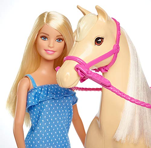 Barbie FXG94 FXH13 Pferd mit Mähne und Puppe mit beweglichen Knien & FWV17 FWV15 - Reise Ken Puppe mit Rucksack und… – Bild 5