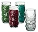 BigDean 4X XXL Trinkgläser im Tiki-Look Hawaii-Design 550 ml - Made in Spain - Aus 100% Recycling-Glas - Gläser-Set für Sommer-Partys - Saftgläser Cocktailgläser